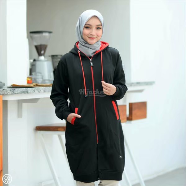 JAKET SWEATER AHOODIE WANITA - SWEATER HIJAB WANITA BAHAN TEBAL - SWEATER HOODIE WANITA TERBARU
