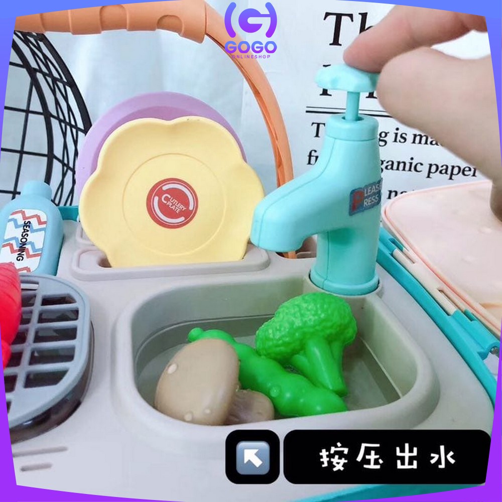 GOGO-M27 Mainan Home Picnic Kitchen Set 906 / Mainan Edukasi Anak Masak Masakan + Wastafel Cuci Piring