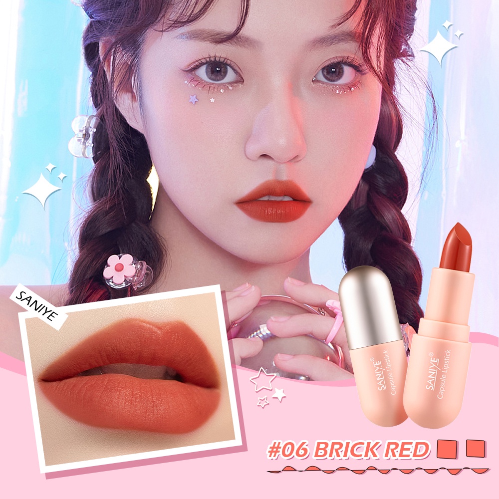 SANIYE Velvet Lipstik Matte Tahan Lama Waterproof Bibir Lipstick Kapsul (BPOM)