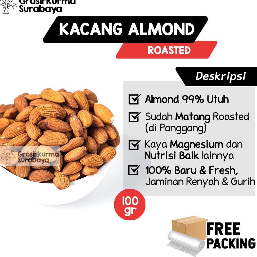 

め Kacang Almond Kupas Panggang 100gr Jaminan Renyah Tanpa Kulit Untuk Snack Cemilan MPASI ASI Booster ⇤