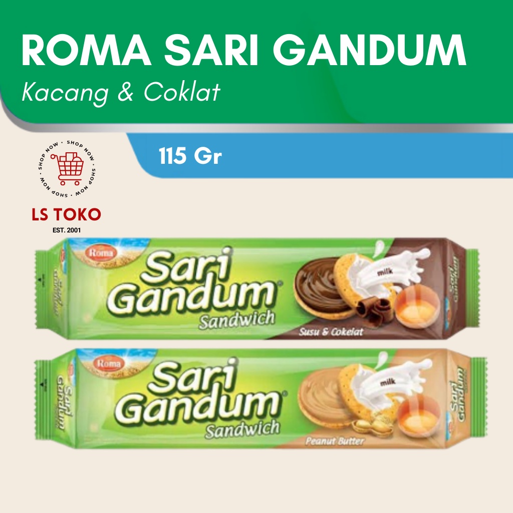 

Biskuit Sari Gandum Roma rasa kacang /coklat