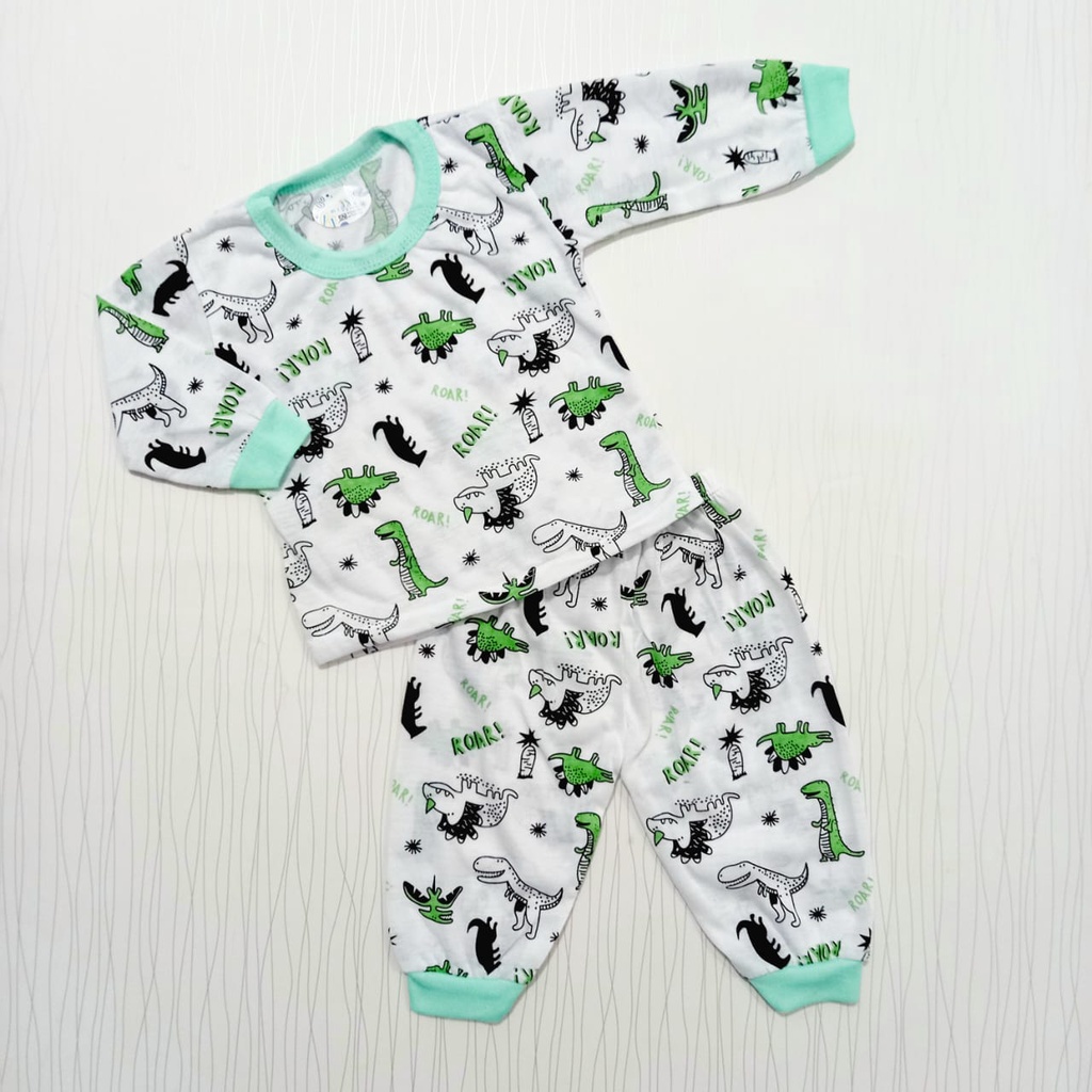 Baju Tidur Anak Laki Laki Lengan Panjang Celana Panjang Usia 0-2 Tahun Baby Alicia