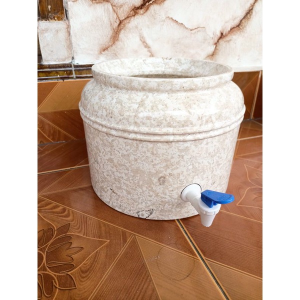 Guci Tempat Galon Marmer  Putih