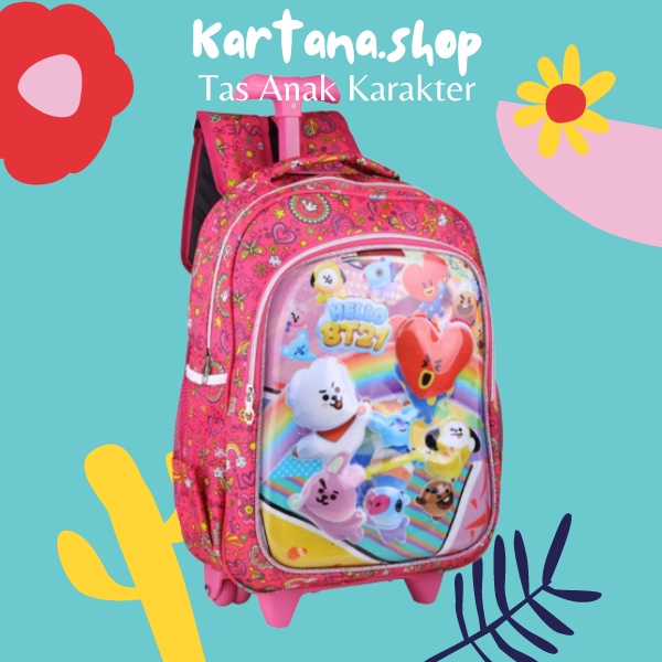 PROMO Trolley Anak Perempuan SD Import Tas Usap Sequin Payet Frozen ATA Y9A7