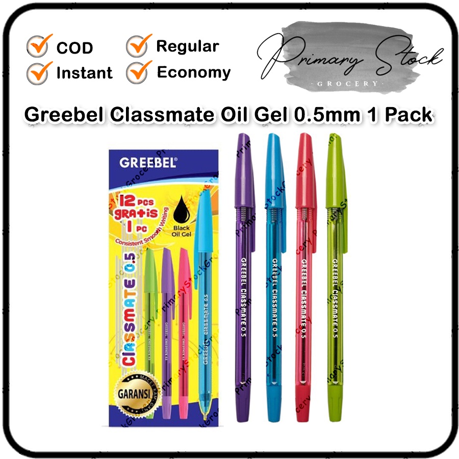 

Pulpen Gel Greebel Bolpen Grebel Classmate 0.5mm Hitam Bulpen Murah Bolpen 1 Pak