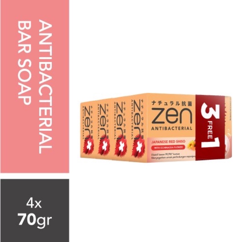 (Paket isi 4) Sabun batang Zen bar soap 70gr banded isi 4pcs