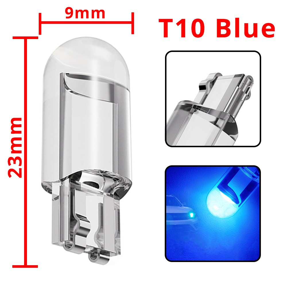 5pcs Lampu led cob t10 w5w 6000k 12v Warna Putih Untuk Plat Nomor Mobil