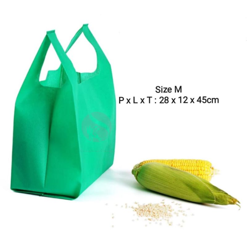 

Tas Spunbond / Tas Belanja / Goodie Bag - Model Kantong Kresek 28x12x45 cm (M) packing lebaran, hampers lebaran, idul fitri