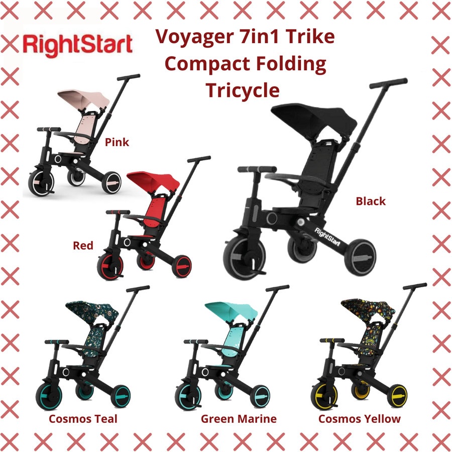 Right start 7in1 voyager Trike compact folding tricycle