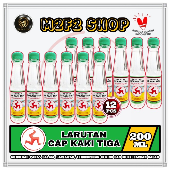 

Larutan Penyegar Cap Kaki Tiga Botol Original - 200 ml (Kemasan 12 Pcs)