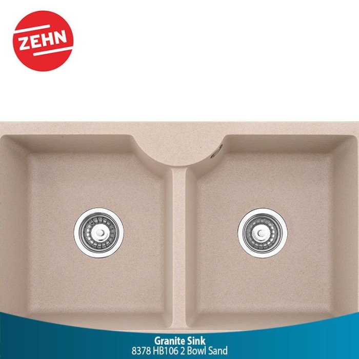 Filter Zehn+ Bak Cuci Piring Granit 2 Lubang Sand 8378 Hb106
