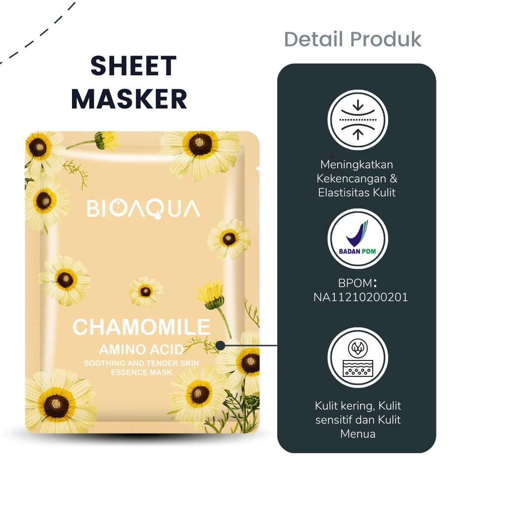 Sheet Mask Face Masker Wajah Bioaqua BPOM Anti Penuaan Mencerahkan Melembabkan Mengencangkan Kulit Wajah