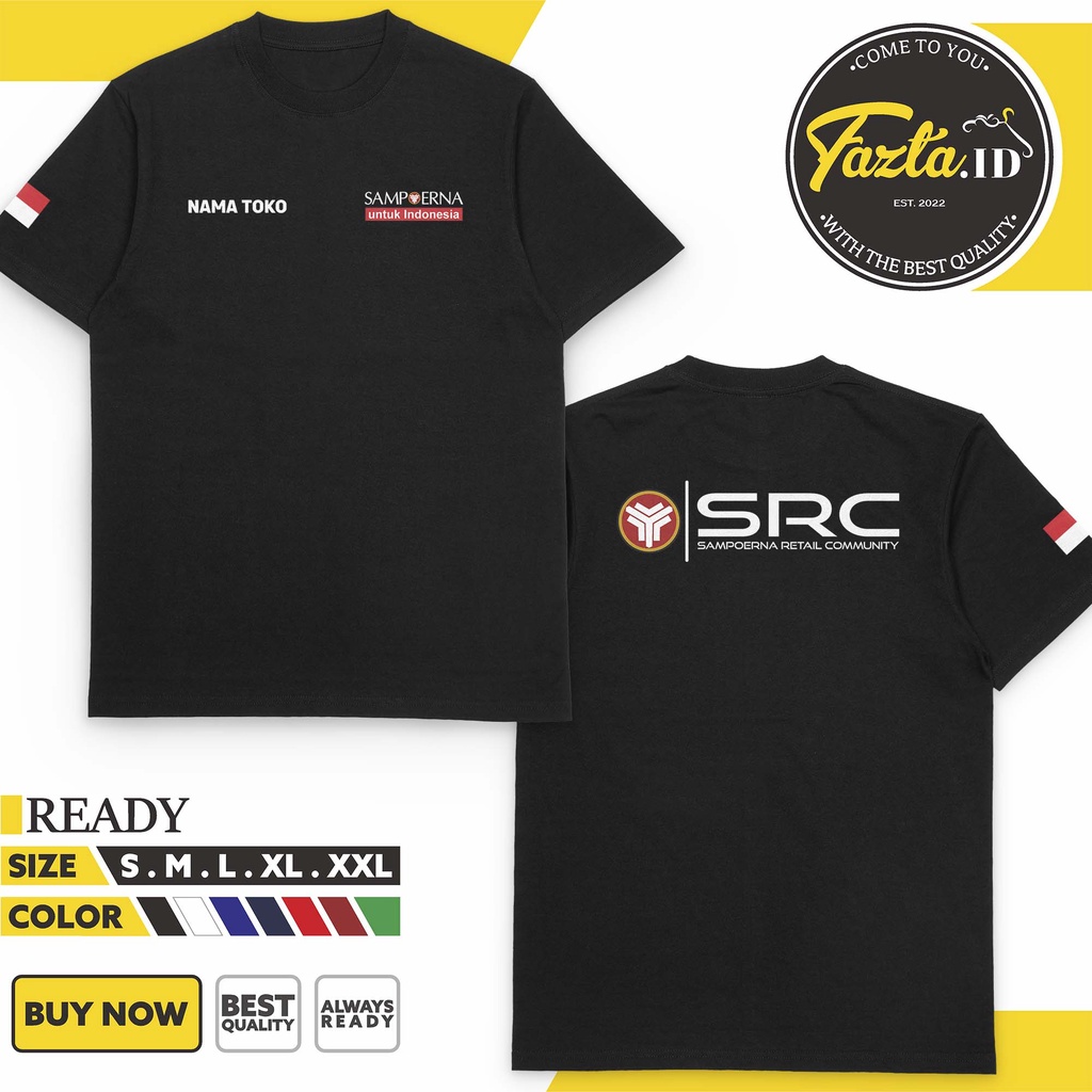 Kaos SRC Sampoerna Untuk Indonesia Gratis Nama Toko Kamu Lengan Pendek - Baju - T Shirt - Fazta ID