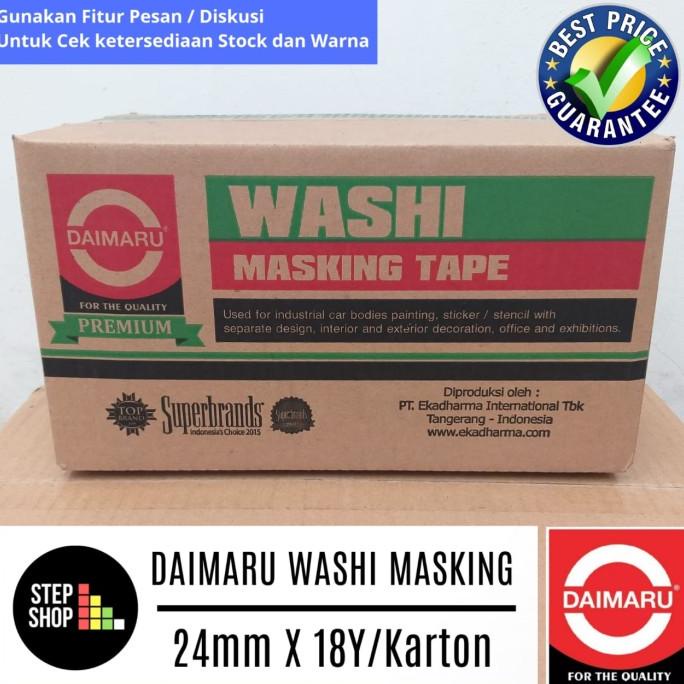 

DAIMARU WASHI MASKING - LAKBAN KERTAS HIJAU - 24mm X 18Y KARTONAN