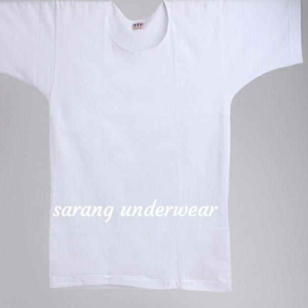 kaos oblong pria 777 polos O 777 size 50-52-54/kaos oblong jumbo - Putih, 50