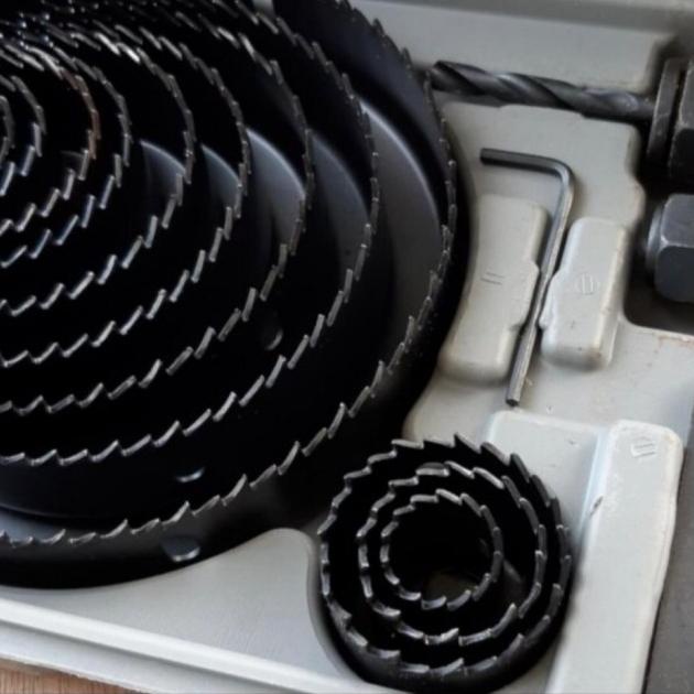 Mata Bor Hole Saw Set 16 Pcs Mata Bor Pelubang Kayu Pvc Hole saw Kit.
