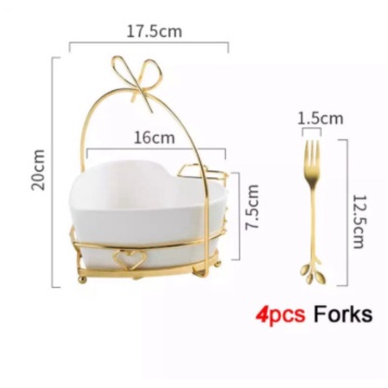 

Unik Fruit Bowl Set 6 Pcs / Gold Snack Tray / Set Wadah Buah Keramik Mewah - Putih Diskon