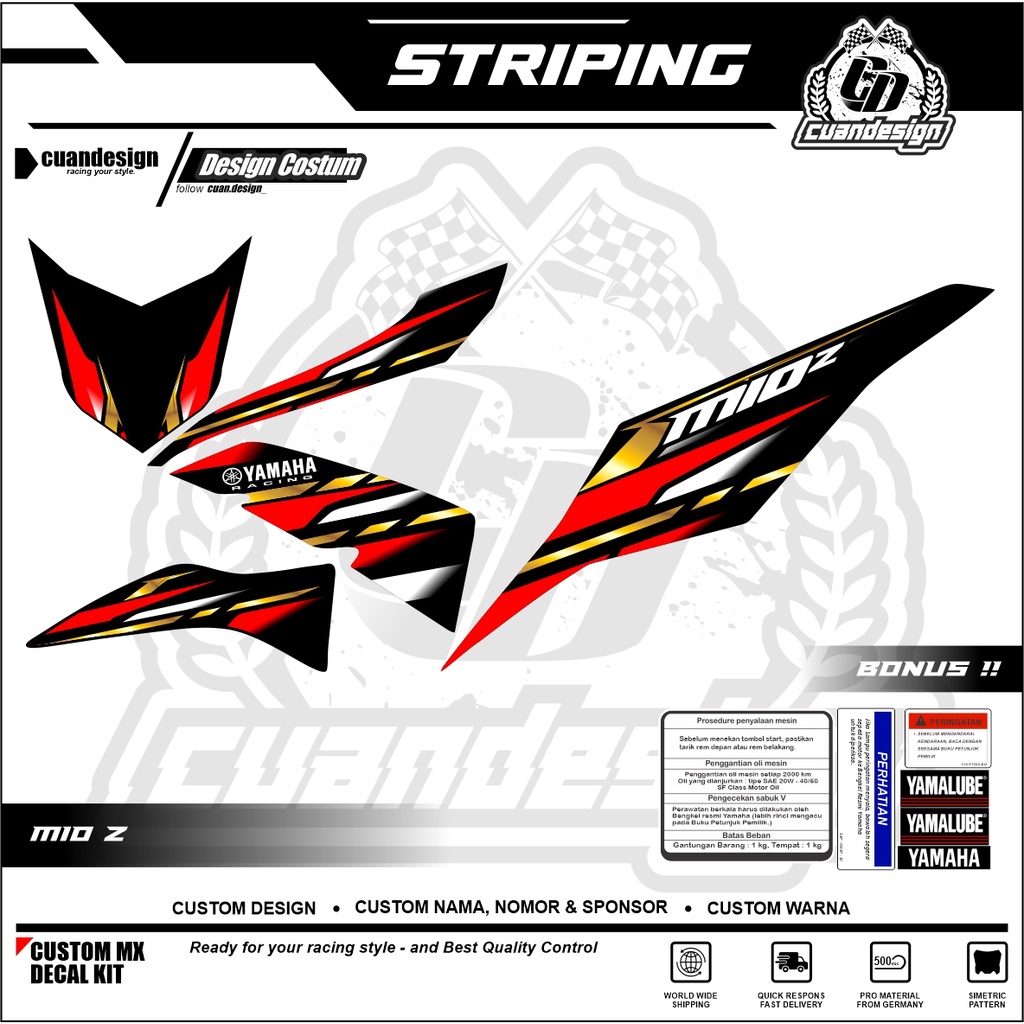 STIKER MOTOR STRIPING YAMAHA MIO Z STICKER MOTOR SETRIPING LIST VARIASI YAMAHA MIO Z