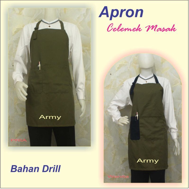 Celemek/ Celemek Masak/ Apron Katun Drill