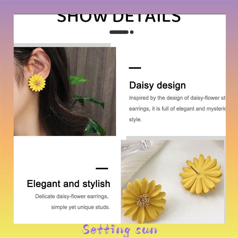 Anting Bunga Matahari Daisy Krisan Korea Fashion Sederhana Gaya Untuk Wanita TN