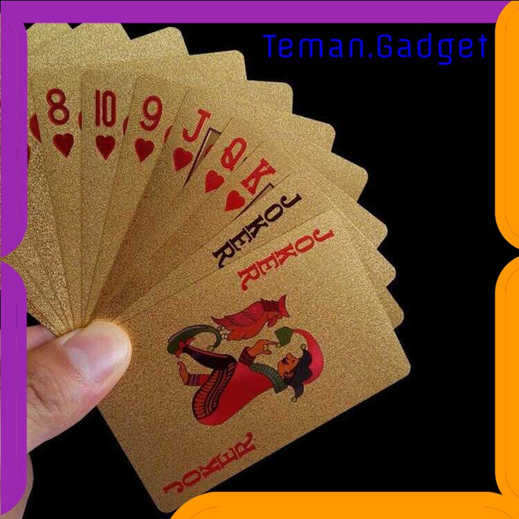 TG-MAN Kartu Remi Poker Lapisan Gold Foil - TH73A