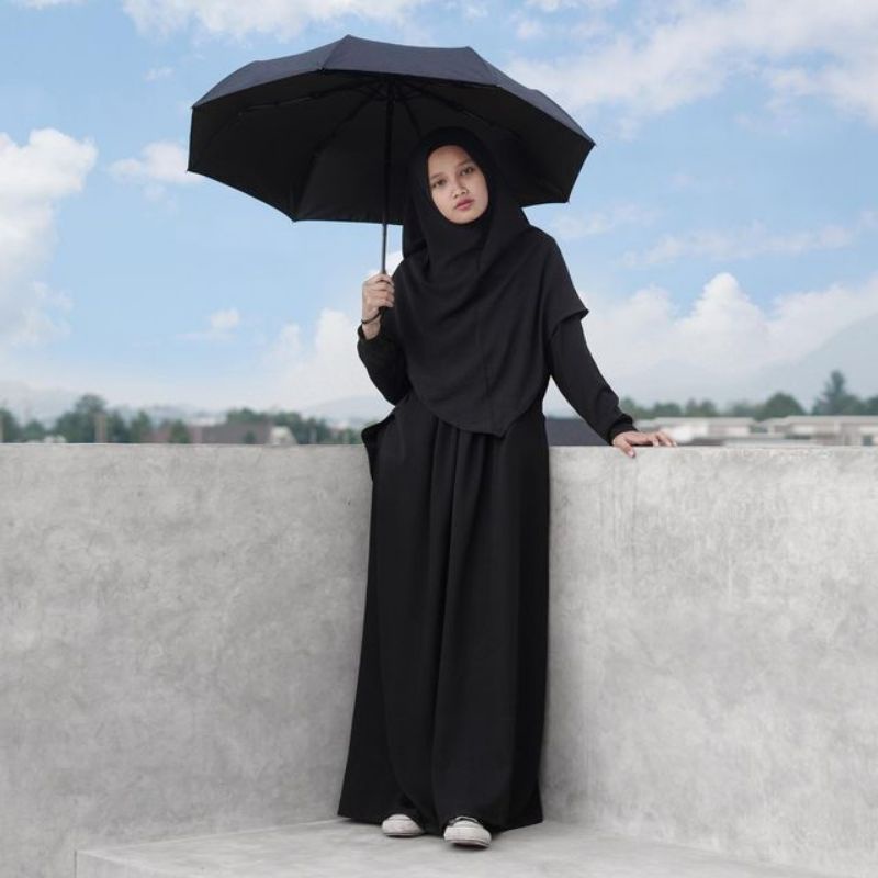 Gamis Ayumi Hitam Size Jumbo Ld 130 by hijab alila