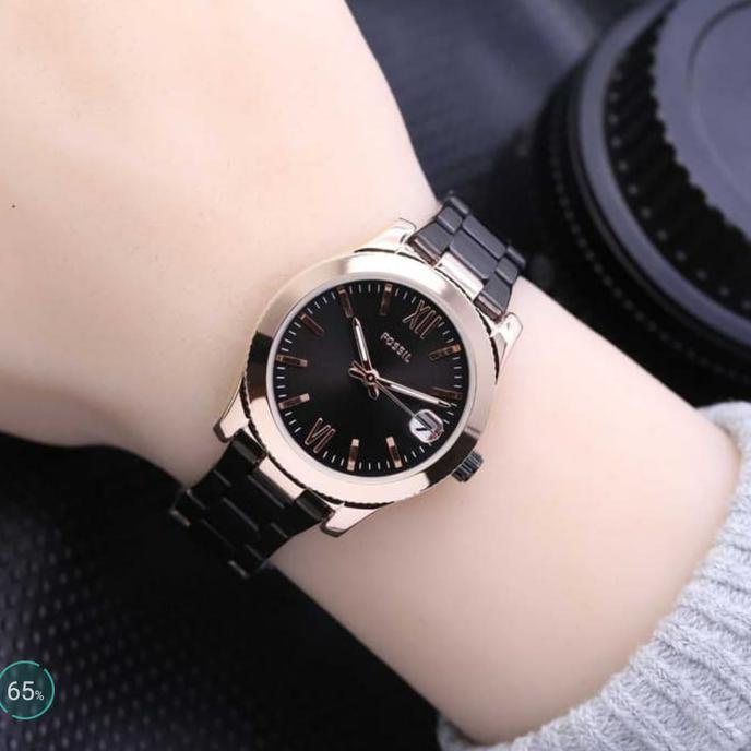 Jam Tangan Wanita Analog Fosil 737 Rantai Fashion Wanita