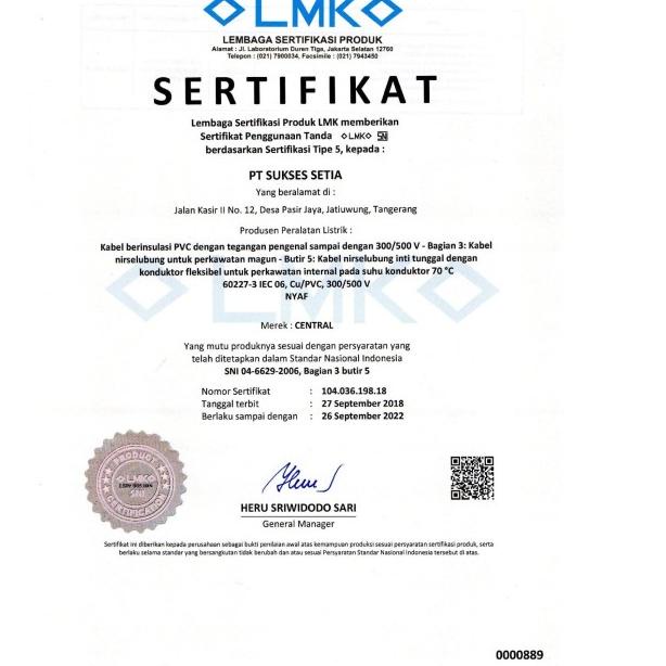 CENTRAL KABEL NYAF 0.75 AF 0.75 AF 0,75 NYAF 1X0.75 NYAF 1X0,75 50M - Hitam