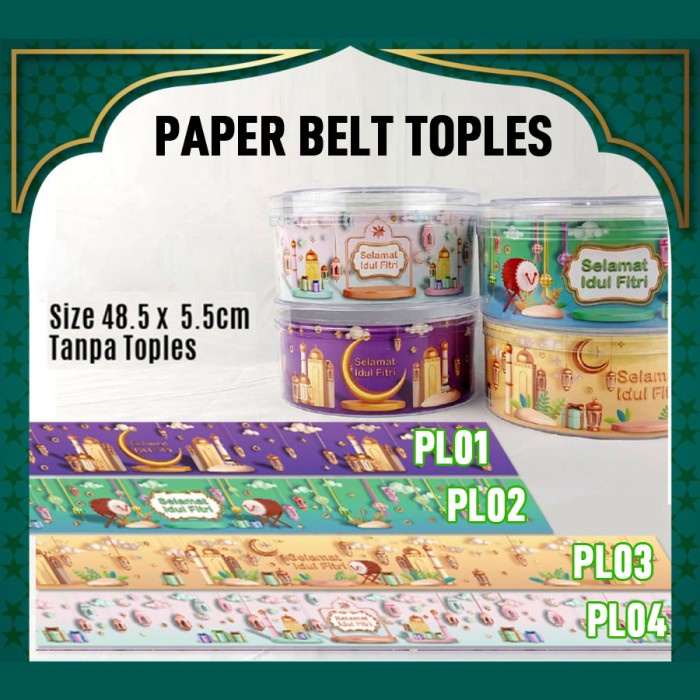 

/////] Paper Belt Lebaran Toples Kue Idul Fitri Cake Sleeve Hampers Sabuk