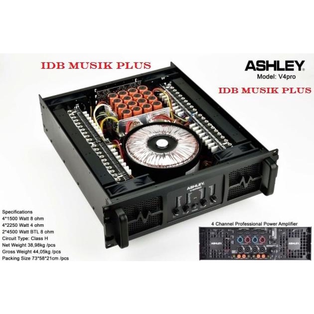 Power Amplifier 4 Channel Ashley V4Pro V 4Pro V 4 Pro Original Ashley