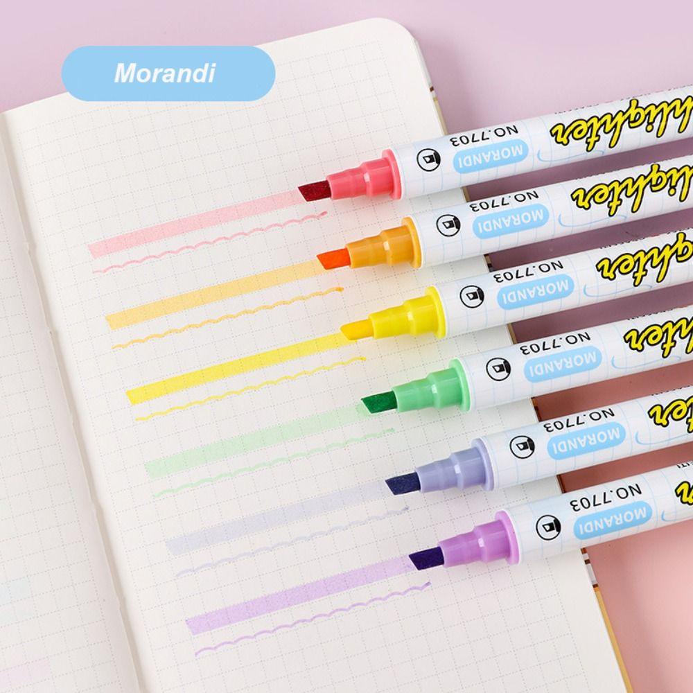 Top 6warna/set Stabilo Alat Lukisan/Tulisan Tangan Akun DIY Kreatif Alat Tulis Color Marker Pen