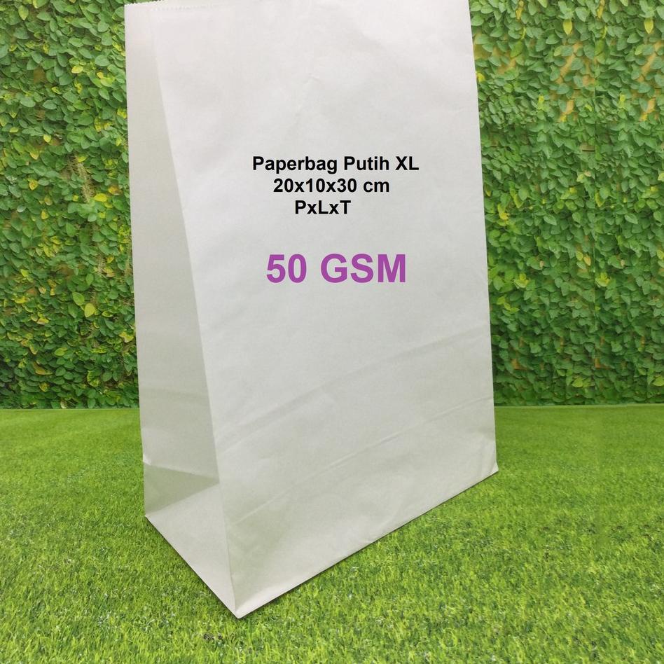 

국 100 Pcs Kantong Kertas Paperbag Putih XL Special