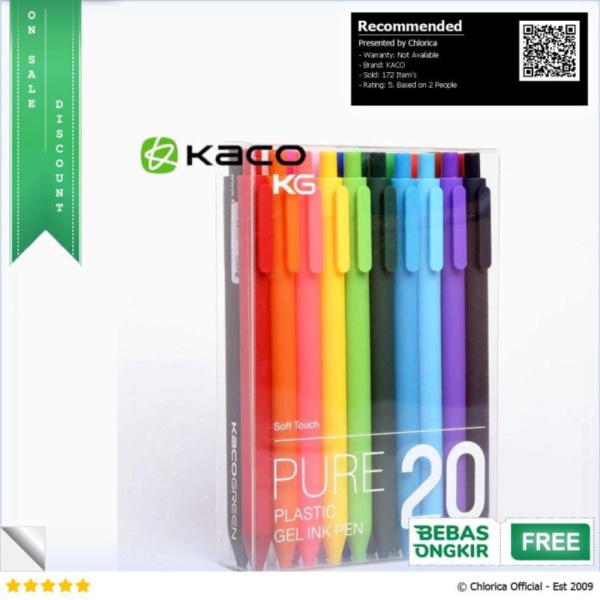 

Jual KACO PURE Candy Gel Pen Pena Pulpen Bolpoin 0.5mm 20PCS Colorful Ink - Multi Warna KACO Limited