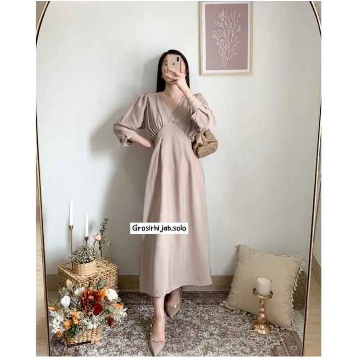 (DBY) GAMIS MIDI NOVIA DAILY DRESS WANITA CRINCLE AIRFLOW