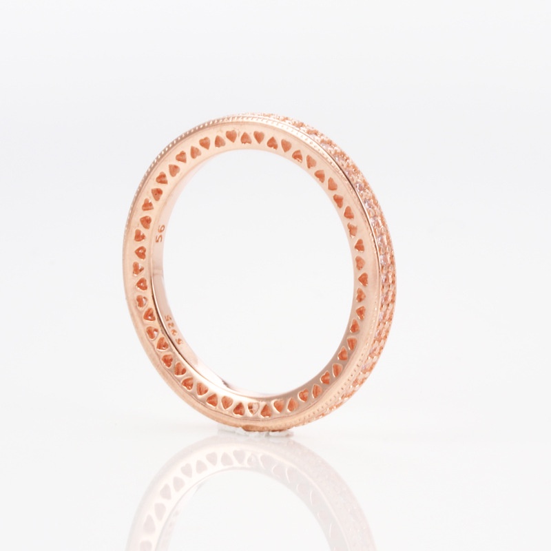 Cincin 925 Silver Bentuk Hati Aksen Berlian Untuk Wanita