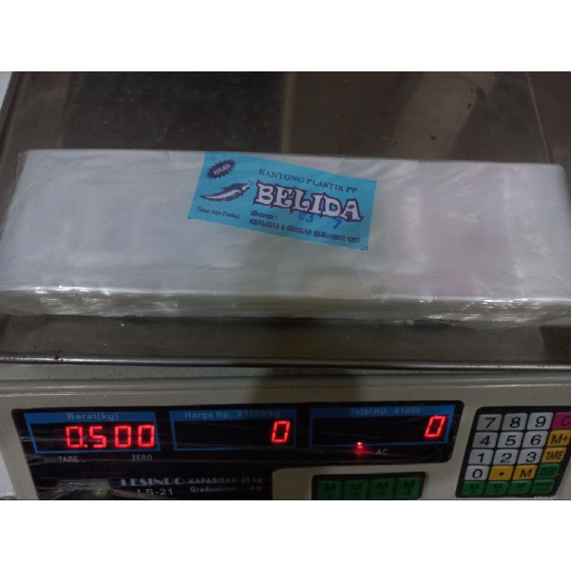 pp opp rol roll 03x 7cm merk ikan belida berat -+500g