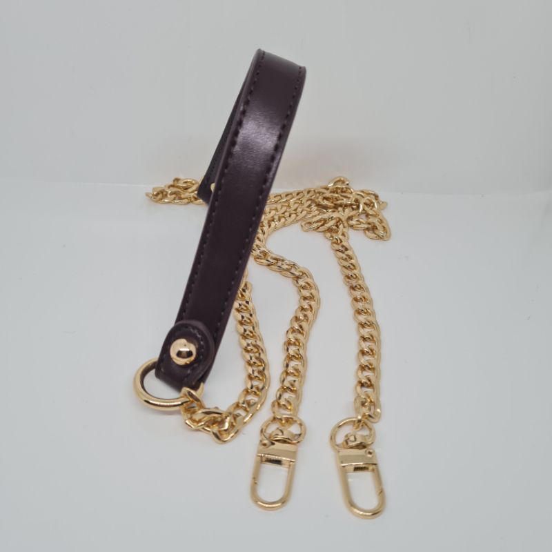 Aida Chain Leather bag strap / tali tas rantai mixed kulit / tali tas rantai/ tali tas kulit