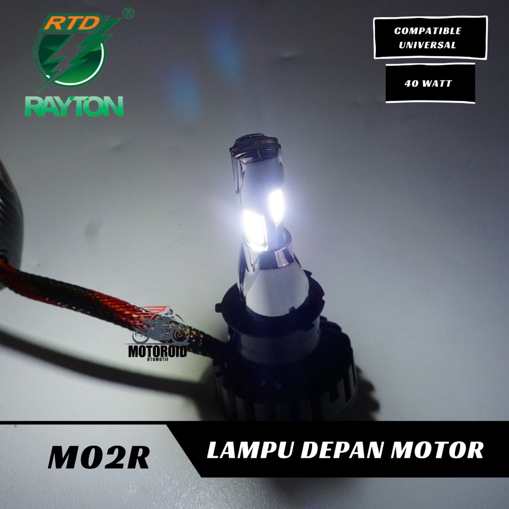 LAMPU DEPAN RAYTON M02R 40WATT 3 LED AC DC RTD 3 SISI M02R UNIVERSAL