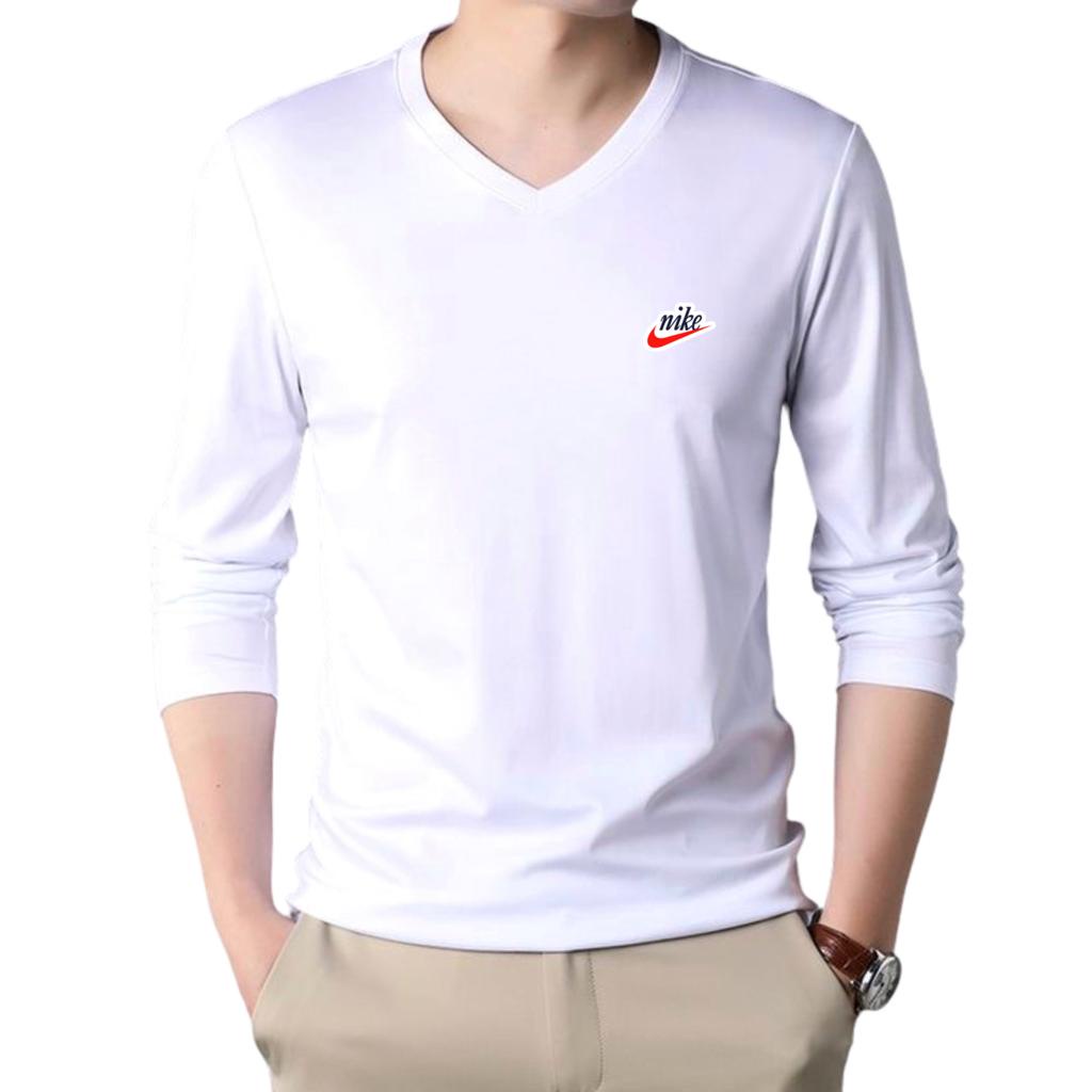 Kaos V Neck Pria Dewasa Motif Terbaru / Kaos V Neck Pria Lengan Panjang / Kaos Lengan Panjang Import