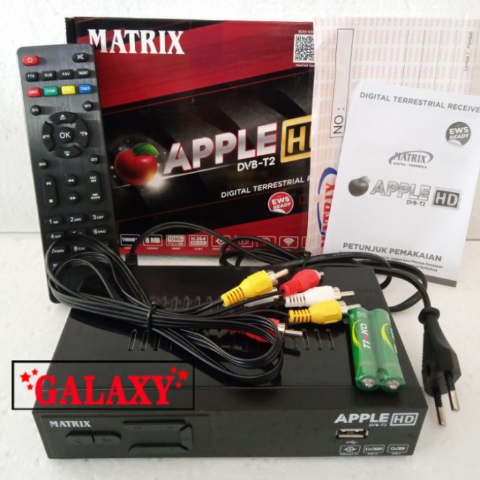 DVBT2 Set Top Box Matrix Apple HD DVB T2 TV UHF Antena Digital