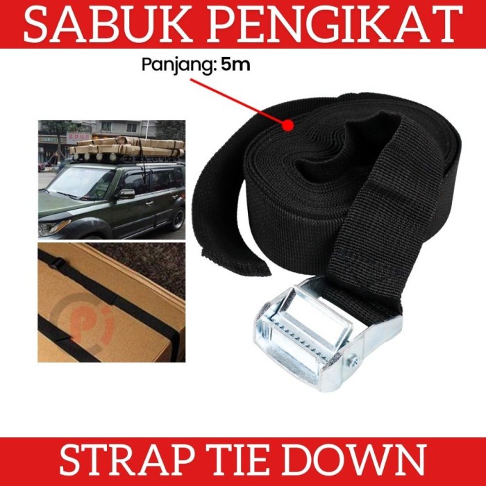 Tali Strap Pengikat Barang Tie Down Cargo Belt Rope 5 Meter x 3.7 cm