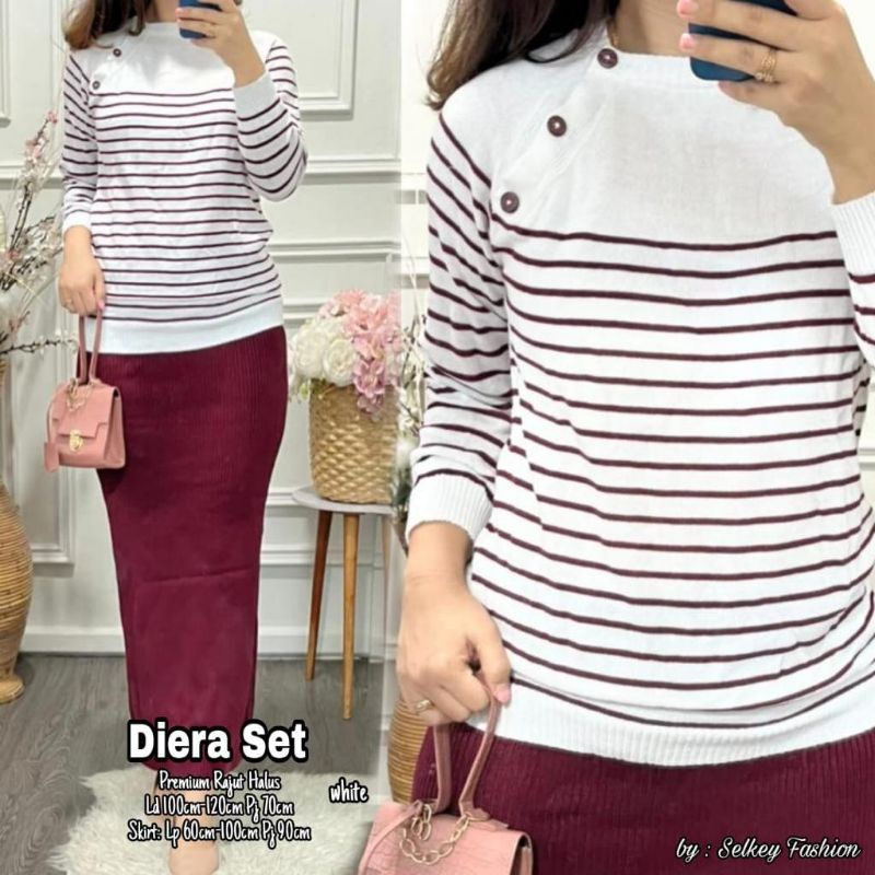 (Restock) // Diera set#1 // Diera Set#2 // Baju Stelan rok rajut Dewasa