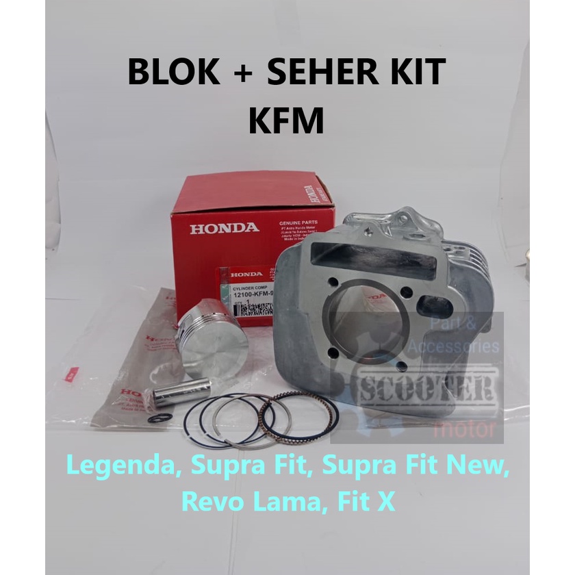 BLOK SEHER KFM + PISTON KIT HONDA LEGENDA, SUPRA FIT, SUPRA FIT NEW, REVO LAMA ,SUPRA FIT X KUALITAS