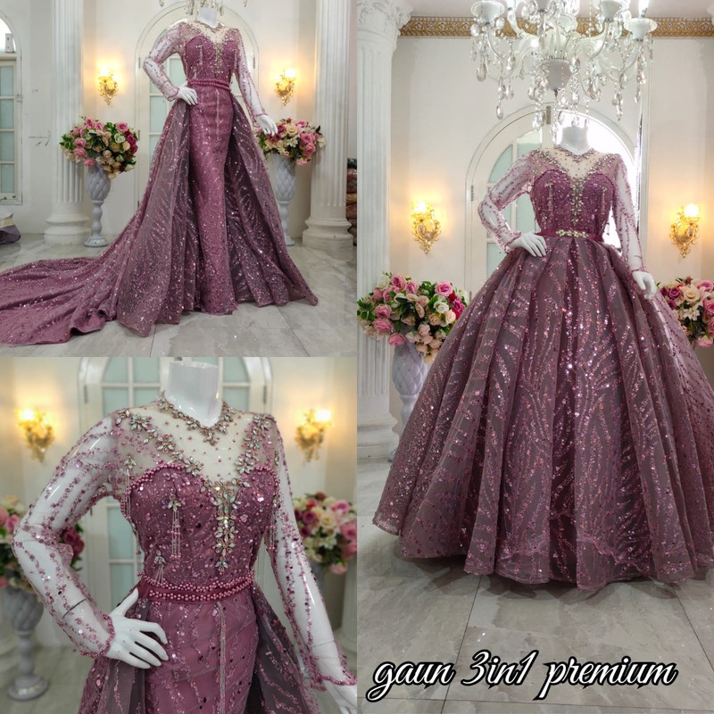 Baju pakaian gaun pengantin busana pernikahan wanita gown dress wedding dress  slim span muslim pere