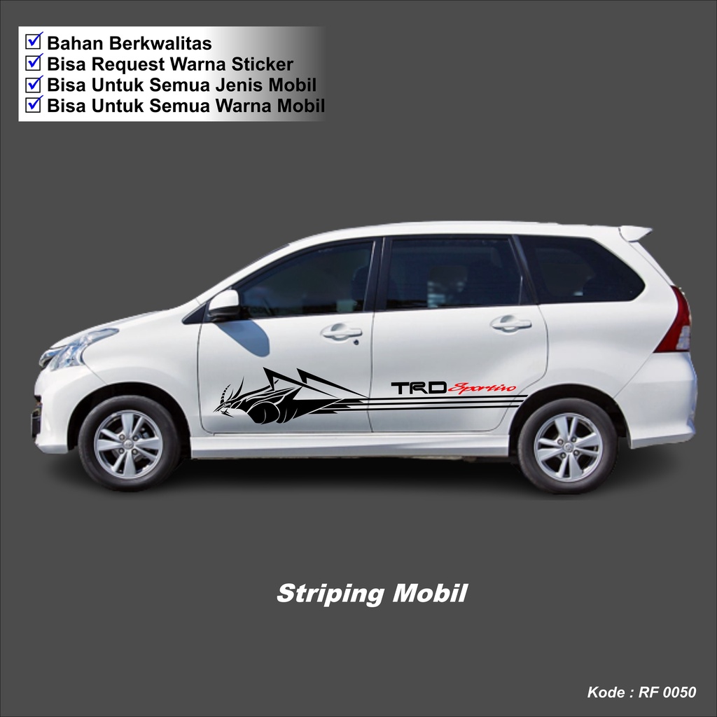 Stiker Cutting Mobil Toyota Avanza Lis Body Samping Lis TRD Sportivo Stiker Mobil Stiker Cutting