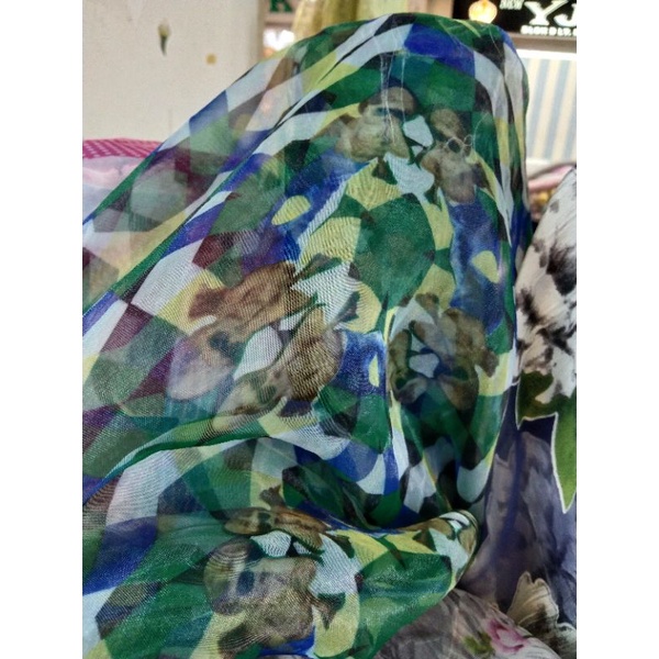 bahan organza motip