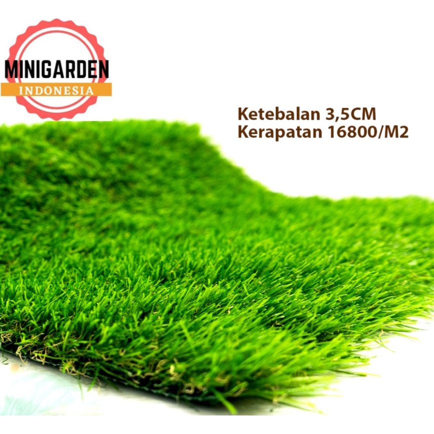 RUMPUT SINTETIS TEBAL 35MM ukuran 25 X 25 CM  rumput palsu rumput jepang dekorasi taman artificial grass