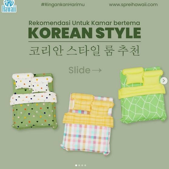 ㄳ Bedcover set 180x200 | KING selimut tebal my hawaii love sprei motif terbaru | kado | hadiah | ham