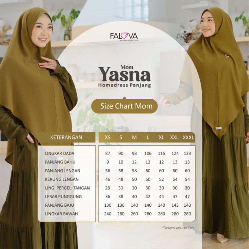 YASNA, Baju Gamis Polos, Homedress Panjang DEWASA  dari Falova-1