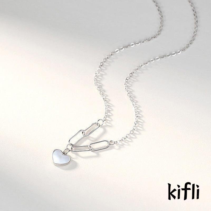 Kalung Rantai Dengan Liontin Bentuk Hati Untuk Wanita